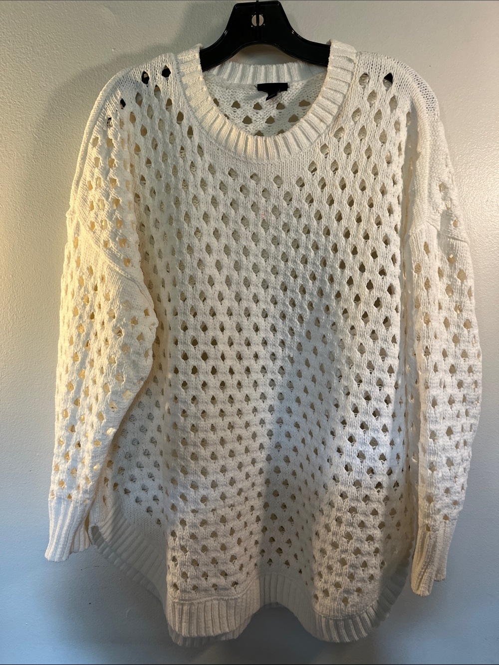 torrid Cream Open-Weave Crewneck Sweater
